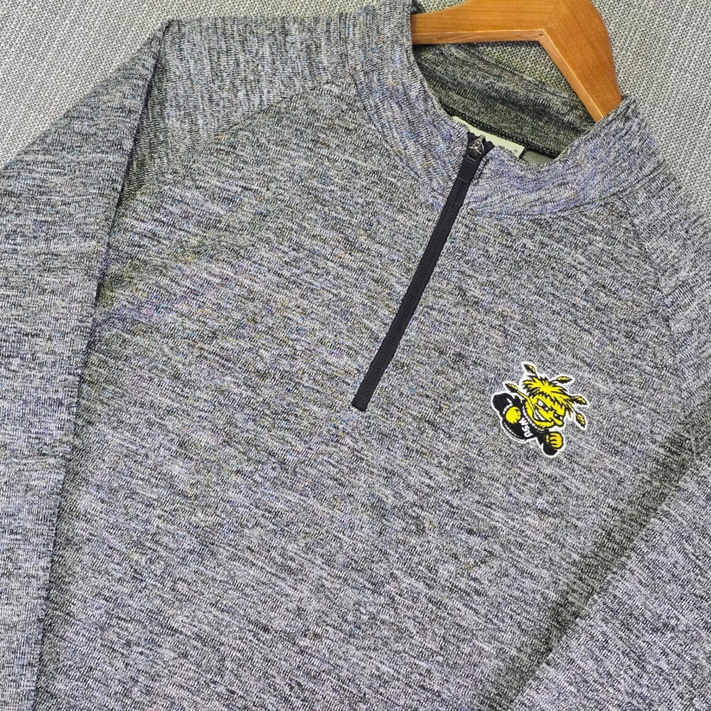 NWT Wichita State Shockers Quarter Zip Pullover Mens XL Gray Knit Champion NEW